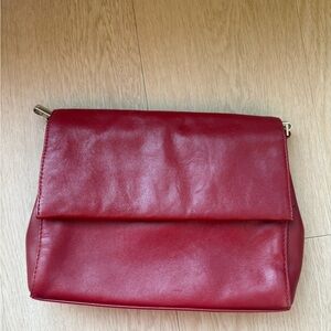 Red Leather Worthington Crossbody Bag